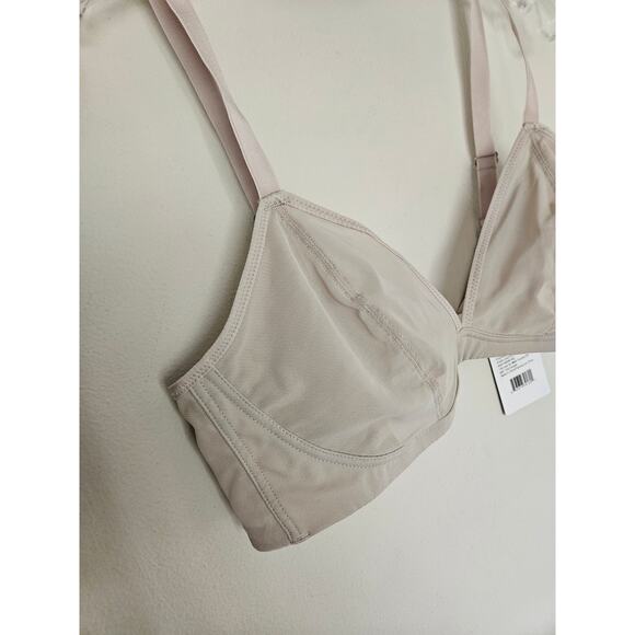 Knix Women's Beige Oyster Mesh Deep V Bra Unlined Bra NWT Size X-Large - Picture 6 of 13